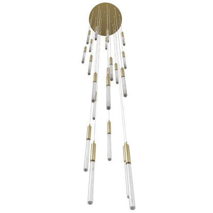 Avenue Lighting Main St. 21Lt 158" Snow Acyrlic Pendant, Brass