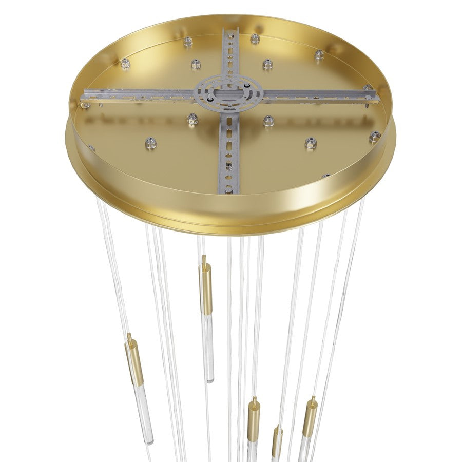 Avenue Lighting Main St. 21Lt 158" Snow Acyrlic Pendant, Brass