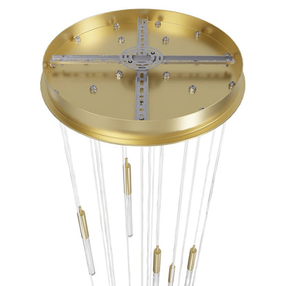 Avenue Lighting Main St. 21Lt 158" Snow Acyrlic Pendant, Brass