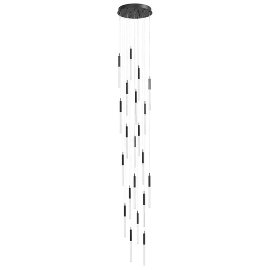Avenue Lighting Main St. 21Lt 158" Snow Acyrlic Pendant, Black