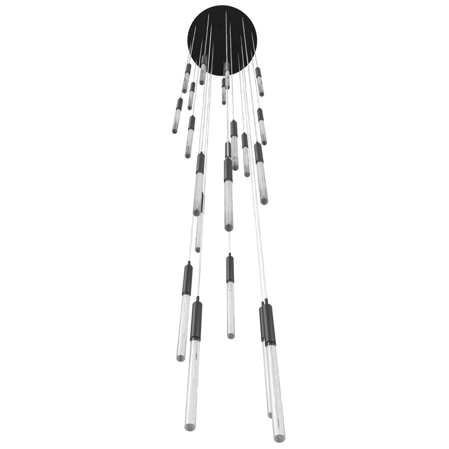 Avenue Lighting Main St. 21Lt 158" Snow Acyrlic Pendant, Black