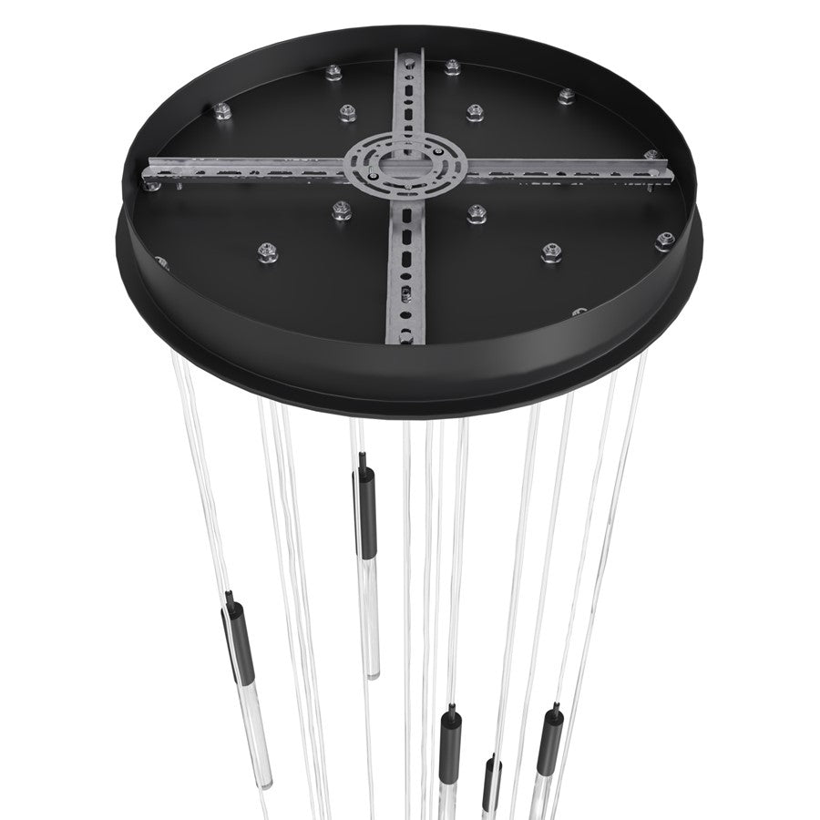 Avenue Lighting Main St. 21Lt 158" Snow Acyrlic Pendant, Black