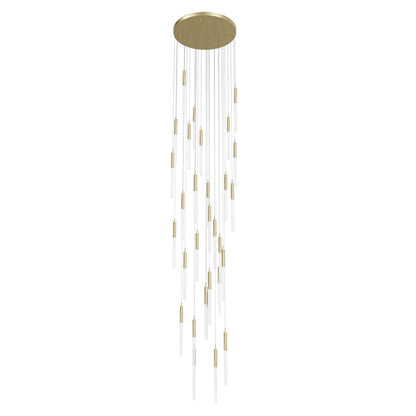 Avenue Lighting Main St. 31Lt 158" Frosted Glass Pendant, Brass