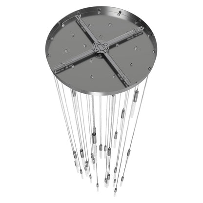 Avenue Lighting Main St. 31Lt 158" Frosted Glass Pendant, Nickel