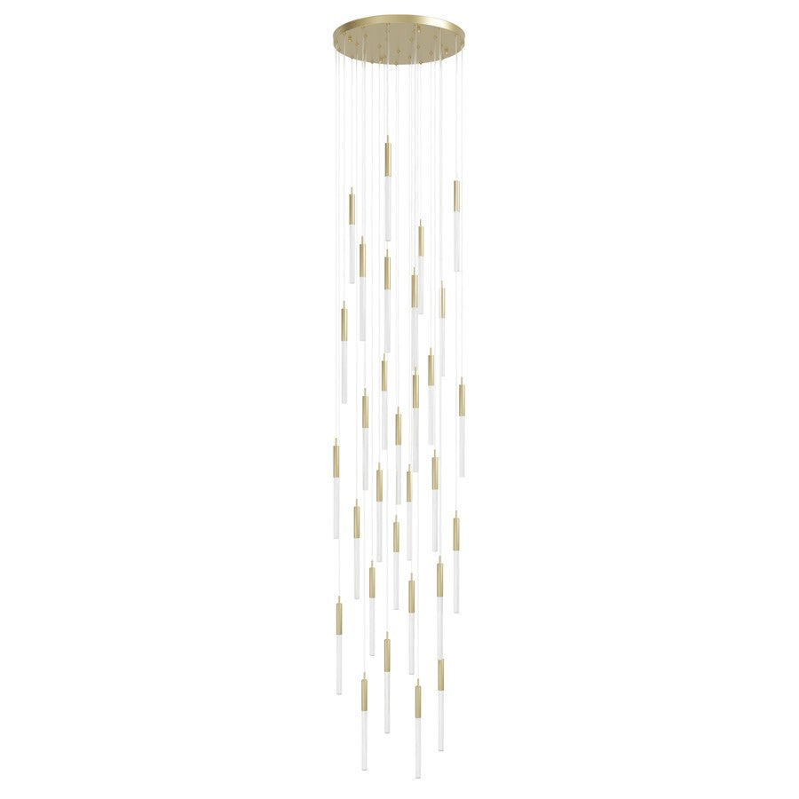 Avenue Lighting Main St. 31Lt 158" Snow Acyrlic Pendant, Brass