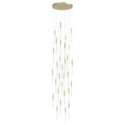Avenue Lighting Main St. 31Lt 158" Snow Acyrlic Pendant, Brass