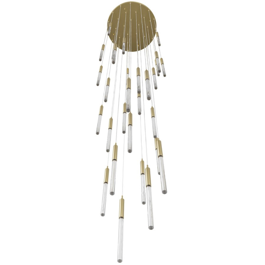 Avenue Lighting Main St. 31Lt 158" Snow Acyrlic Pendant, Brass