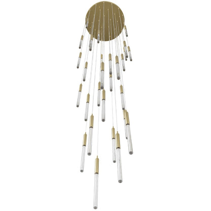 Avenue Lighting Main St. 31Lt 158" Snow Acyrlic Pendant, Brass