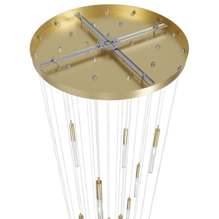 Avenue Lighting Main St. 31Lt 158" Snow Acyrlic Pendant, Brass