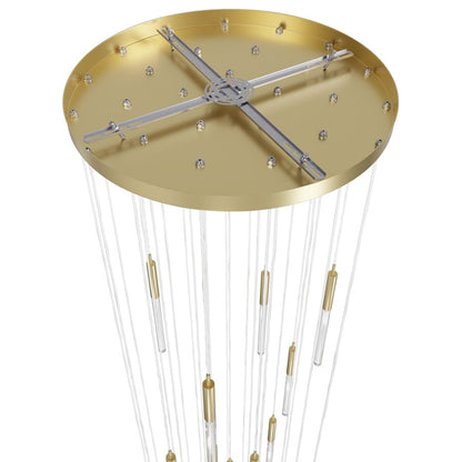 Avenue Lighting Main St. 31Lt 158" Snow Acyrlic Pendant, Brass