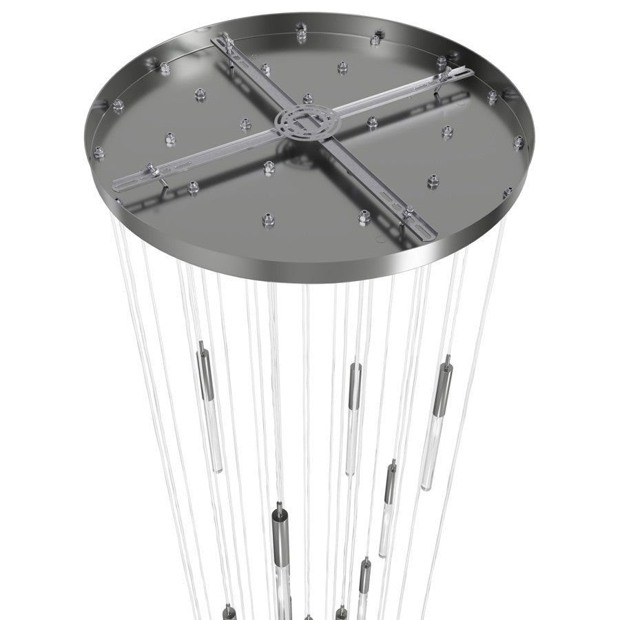 Avenue Lighting Main St. 31Lt 158" Snow Acyrlic Pendant, Nickel