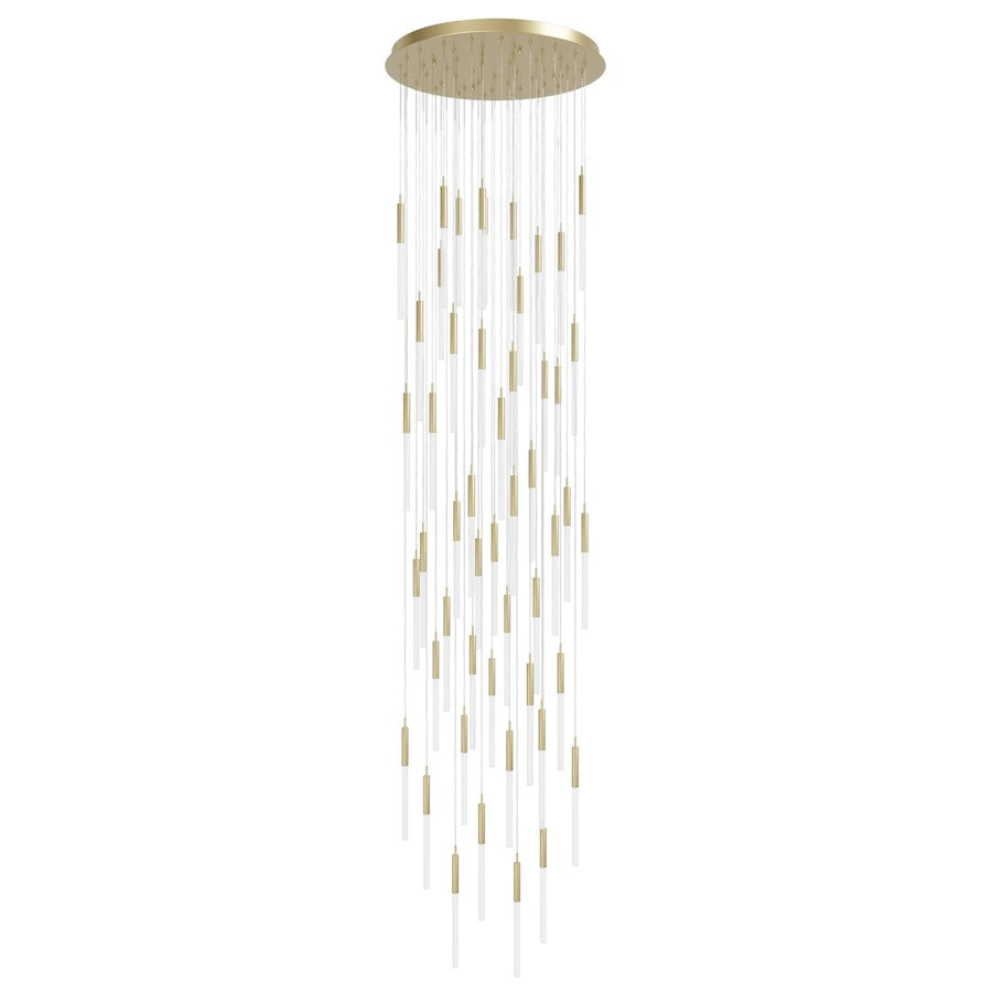 Avenue Lighting Main St. 51Lt 158" Frosted Glass Pendant, Brass