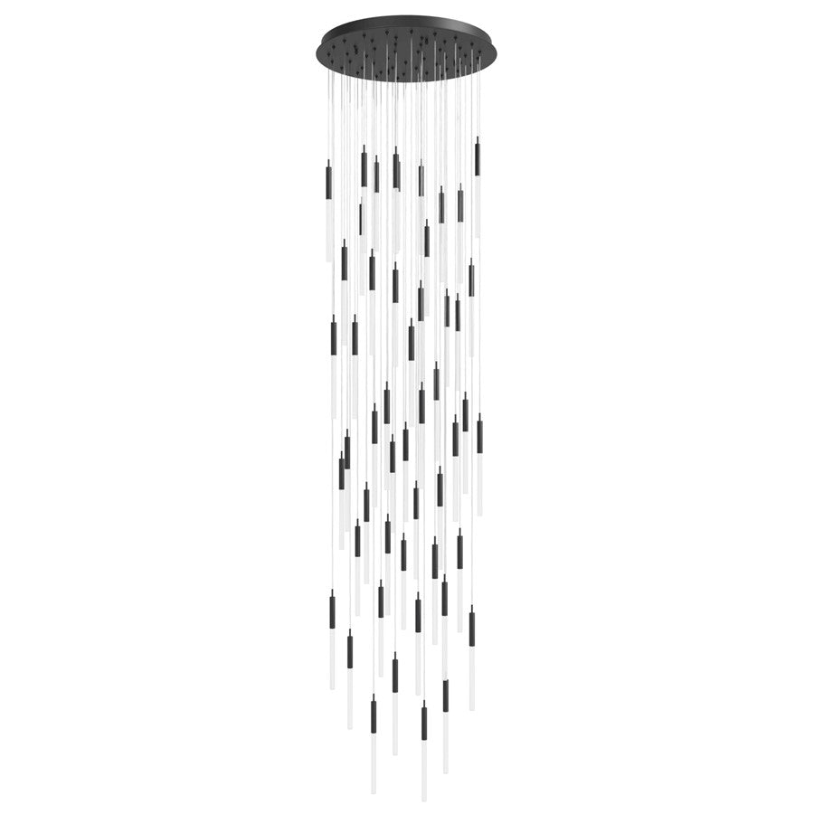 Avenue Lighting Main St. 51Lt 158" Frosted Pendant, Black