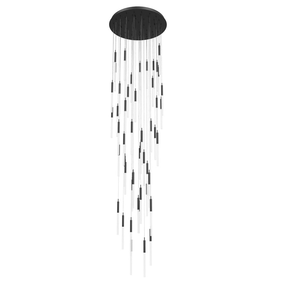 Avenue Lighting Main St. 51Lt 158" Frosted Pendant, Black