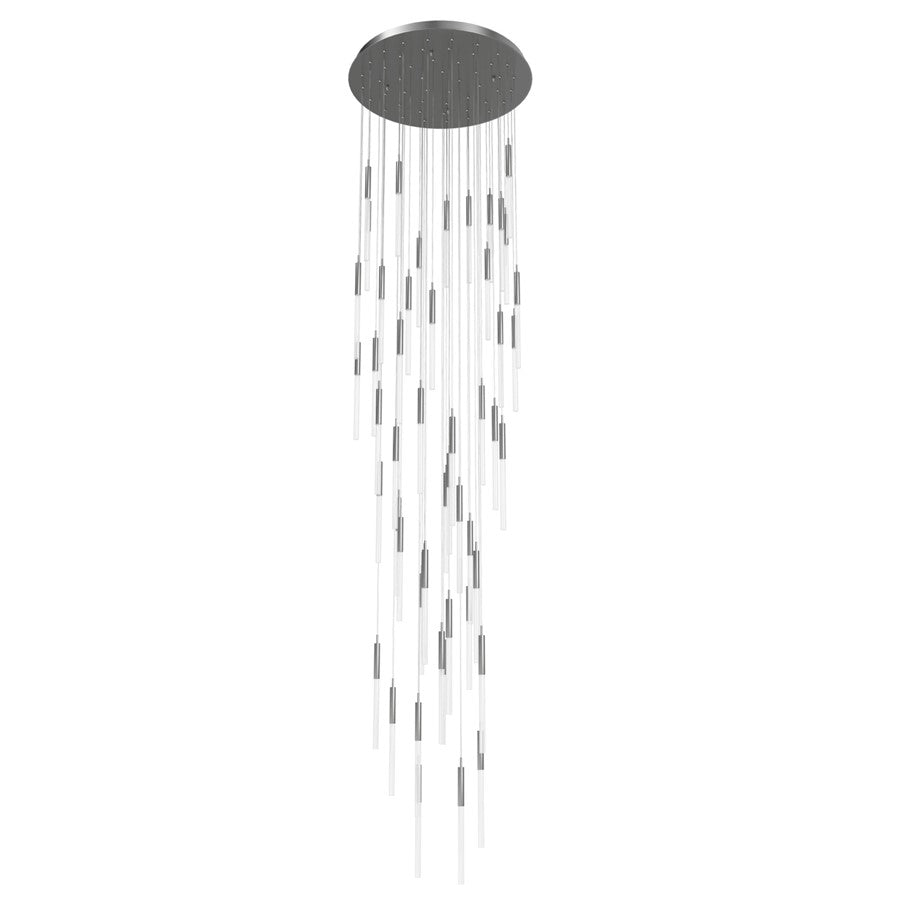 Avenue Lighting Main St. 51Lt 158" Frosted Glass Pendant, Nickel