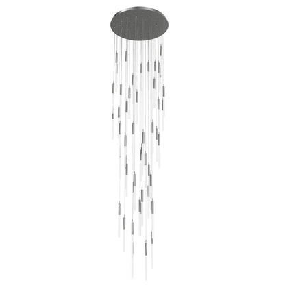 Avenue Lighting Main St. 51Lt 158" Frosted Glass Pendant, Nickel