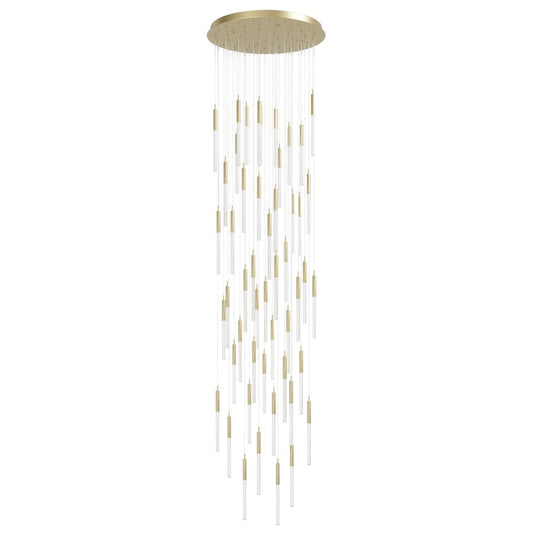 Avenue Lighting Main St. 51Lt 158" Snow Acyrlic Pendant, Brass