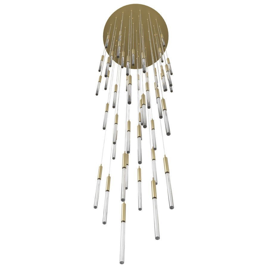 Avenue Lighting Main St. 51Lt 158" Snow Acyrlic Pendant, Brass