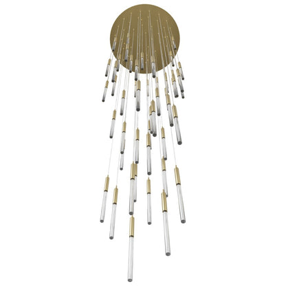 Avenue Lighting Main St. 51Lt 158" Snow Acyrlic Pendant, Brass