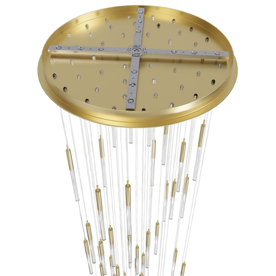 Avenue Lighting Main St. 51Lt 158" Snow Acyrlic Pendant, Brass