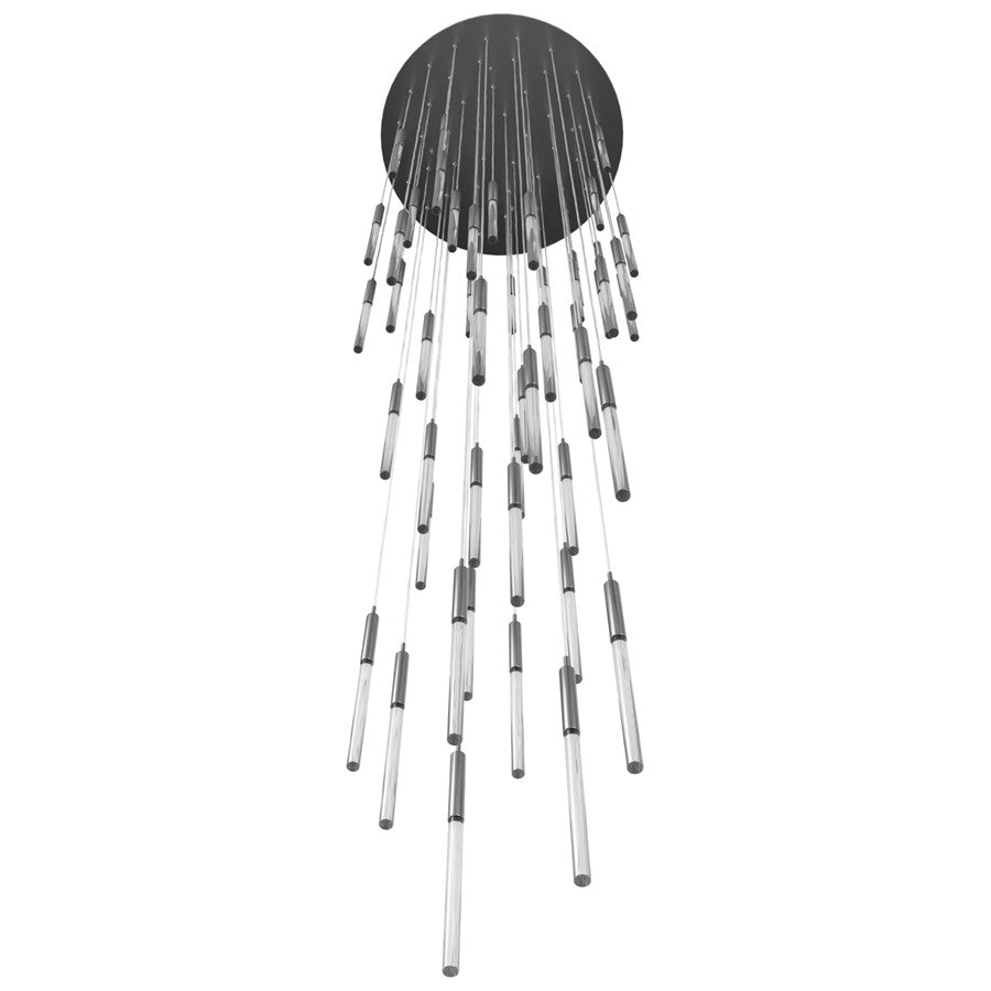 Avenue Lighting Main St. 51Lt 158" Snow Acyrlic Pendant, Nickel