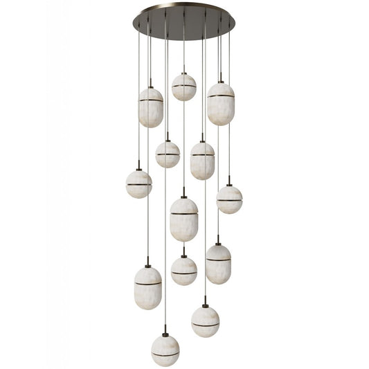 Avenue Lighting Sedona 13Lt 10" Pendant, Alabaster/Brass/White
