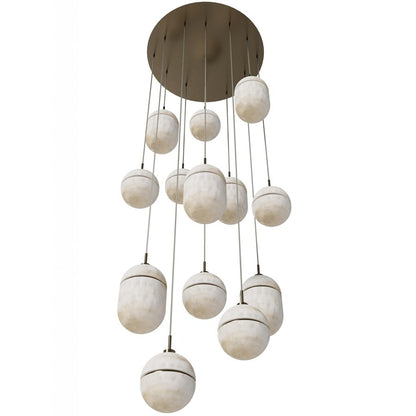 Avenue Lighting Sedona 13Lt 10" Pendant, Alabaster/Brass/White