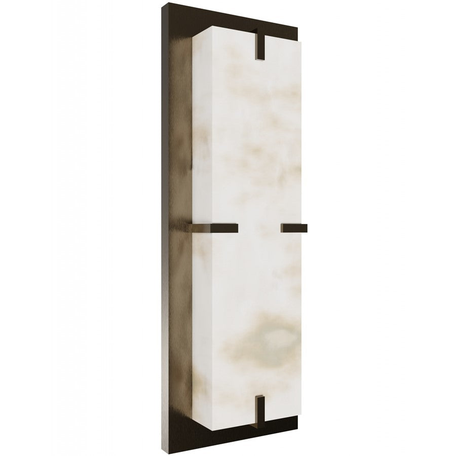 Avenue Lighting Sedona 1Lt 20" Wall Sconce, Alabaster/Brass/White