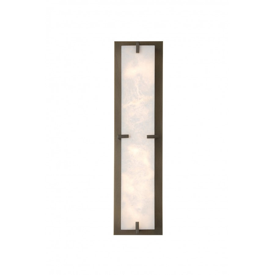 Avenue Lighting Sedona 2Lt 28" Wall Sconce, Alabaster/Brass/White