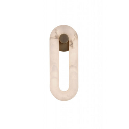 Avenue Sedona 16"H Soft Oval Loop Alabaster LED Wall Sconce, Brass - AEHF2954-AB