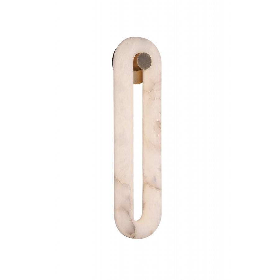 Avenue Sedona 24"H Soft Oval Loop Alabaster LED Wall Sconce, Brass - AEHF2955-AB