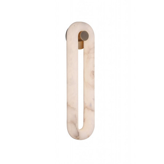 Avenue Sedona 24"H Soft Oval Loop Alabaster LED Wall Sconce, Brass - AEHF2955-AB