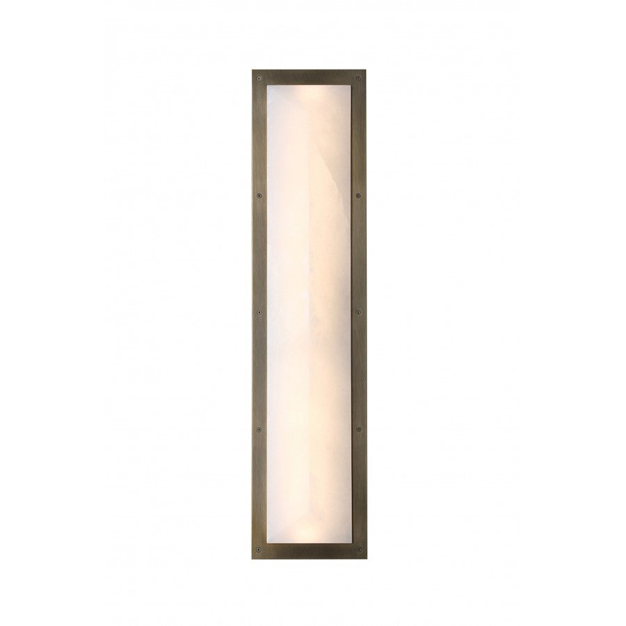 Avenue Lighting Sedona 1Lt 30" Beveled Sconce, Alabaster/Brass/White