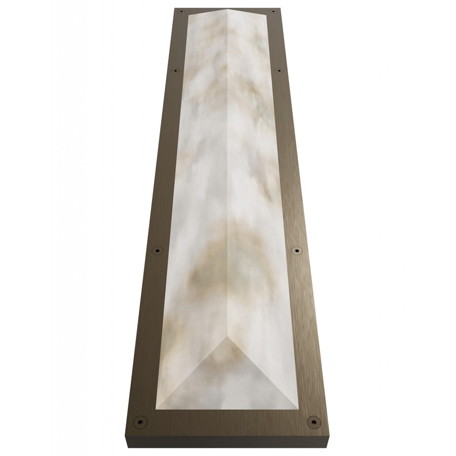 Avenue Lighting Sedona 1Lt 30" Beveled Sconce, Alabaster/Brass/White
