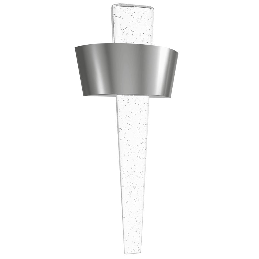 Avenue Original Glacier LED 24" Curved Sconce, Nickel/Bubble Crystal