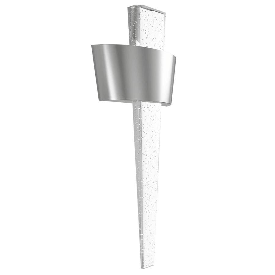 Avenue Original Glacier LED 24" Curved Sconce, Nickel/Bubble Crystal