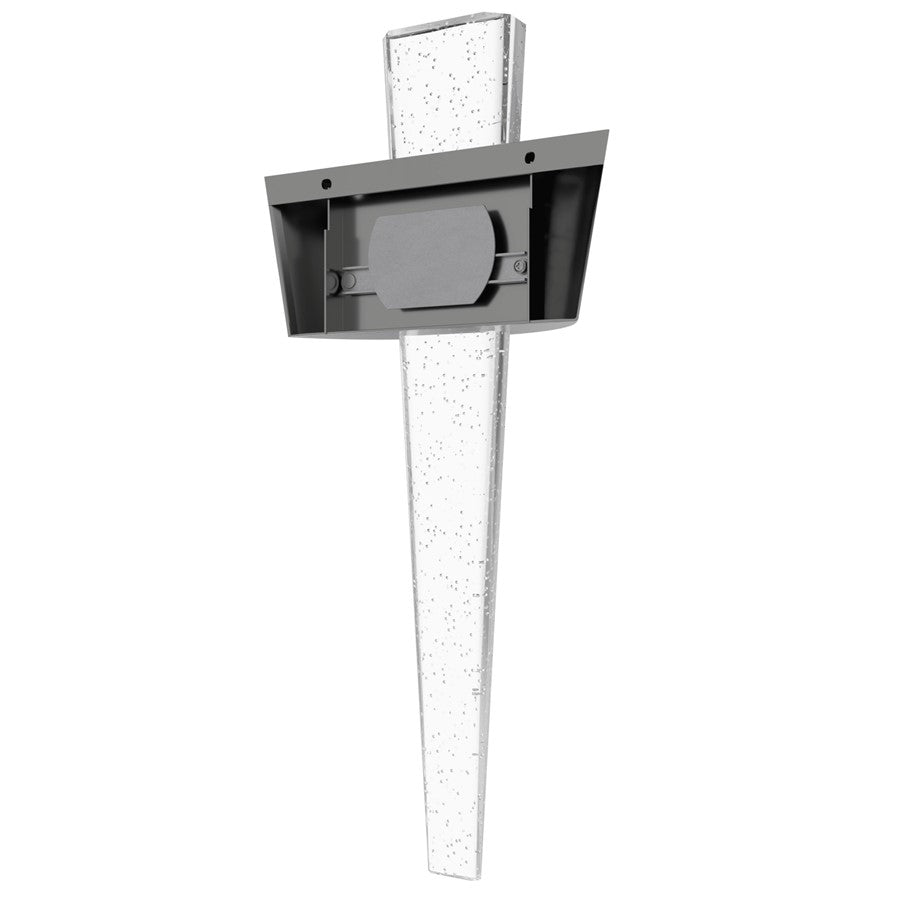 Avenue Original Glacier LED 24" Curved Sconce, Nickel/Bubble Crystal