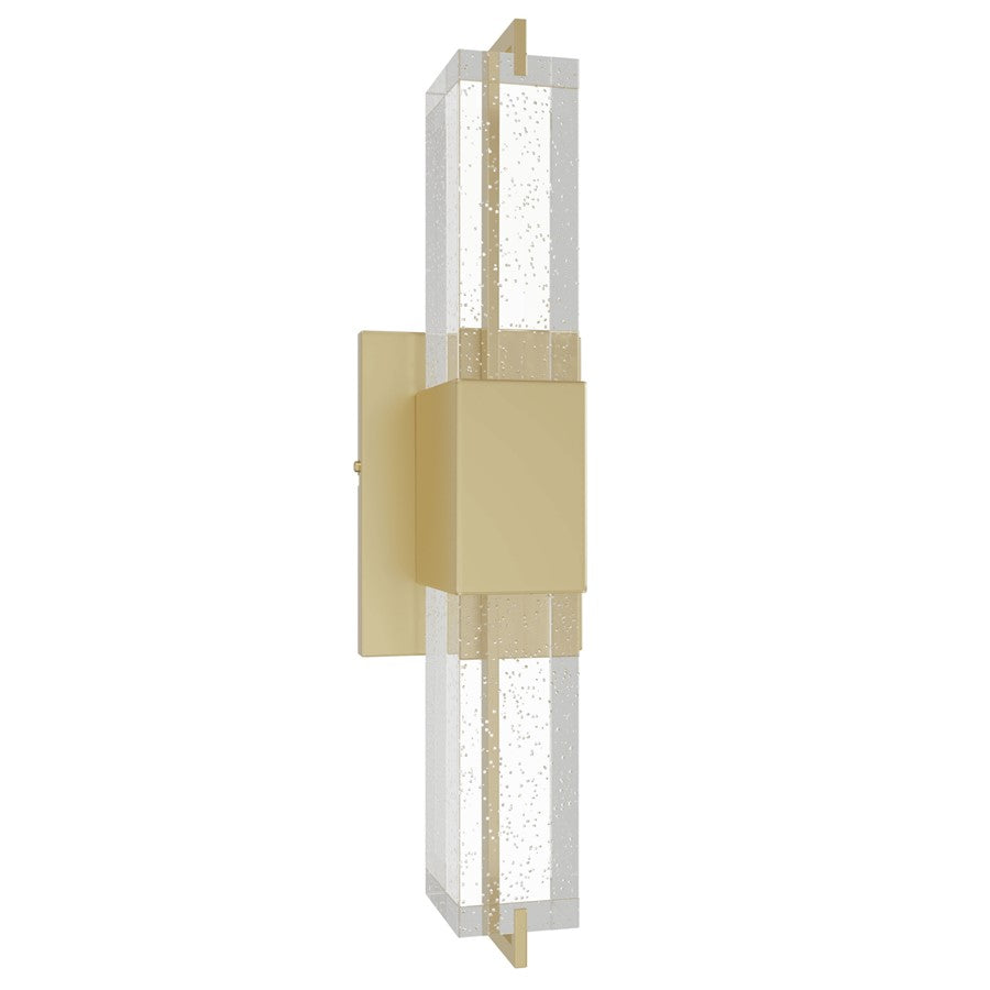 Avenue Original Glacier LED 17" Wall Sconce, Brass/Bubbled Crystal