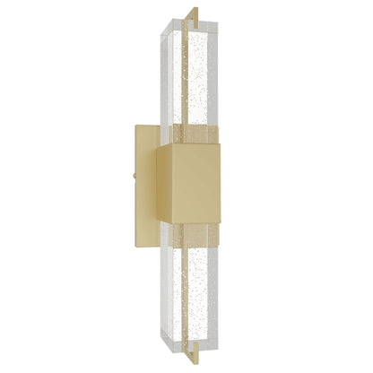 Avenue Original Glacier LED 17" Wall Sconce, Brass/Bubbled Crystal