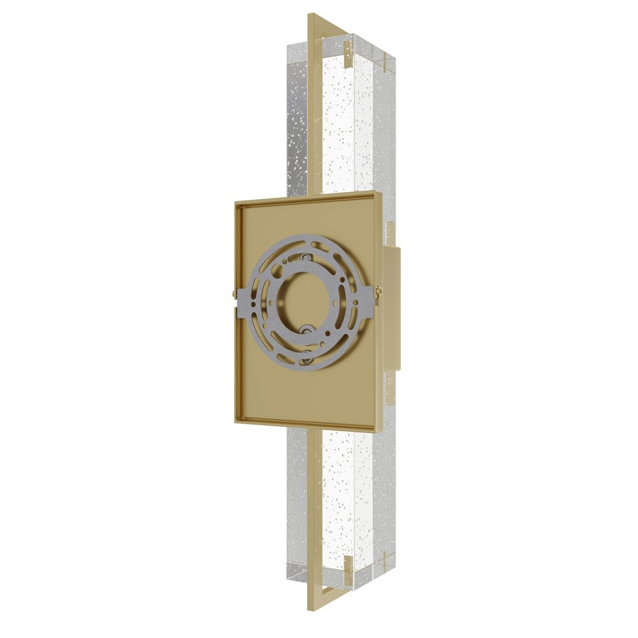Avenue Original Glacier LED 17" Wall Sconce, Brass/Bubbled Crystal