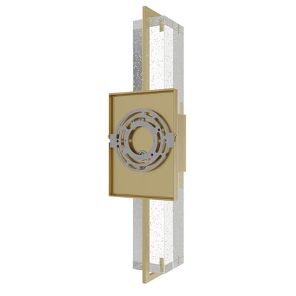 Avenue Original Glacier LED 17" Wall Sconce, Brass/Bubbled Crystal