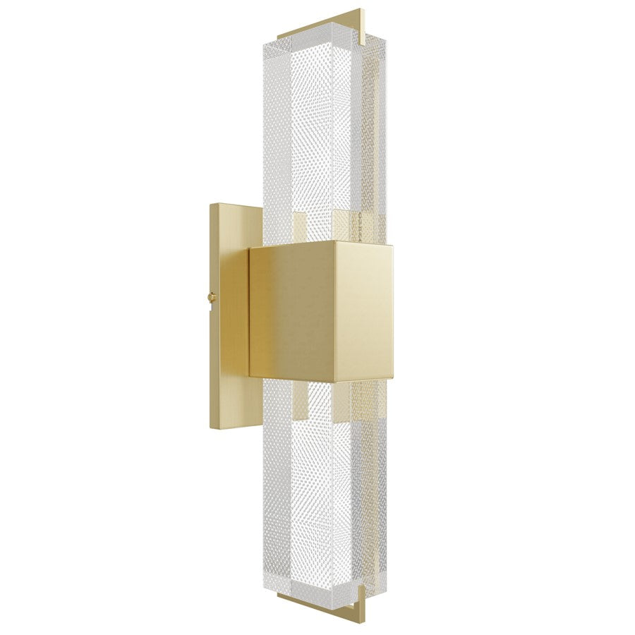 Avenue Original Glacier LED 17" Wall Sconce, Brass/Snow Crystal