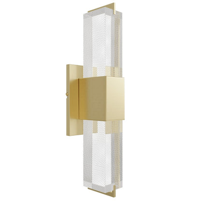 Avenue Original Glacier LED 17" Wall Sconce, Brass/Snow Crystal