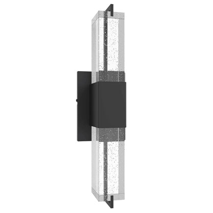 Avenue Original Glacier LED 17" Wall Sconce, Black/Bubbled Crystal