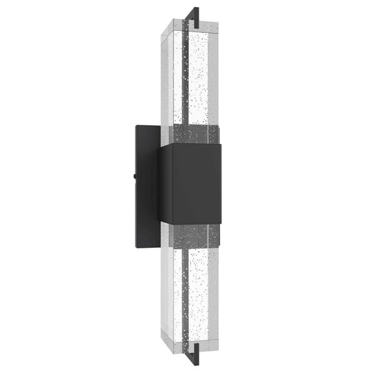 Avenue Original Glacier LED 17" Wall Sconce, Black/Bubbled Crystal