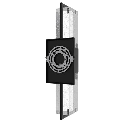 Avenue Original Glacier LED 17" Wall Sconce, Black/Bubbled Crystal