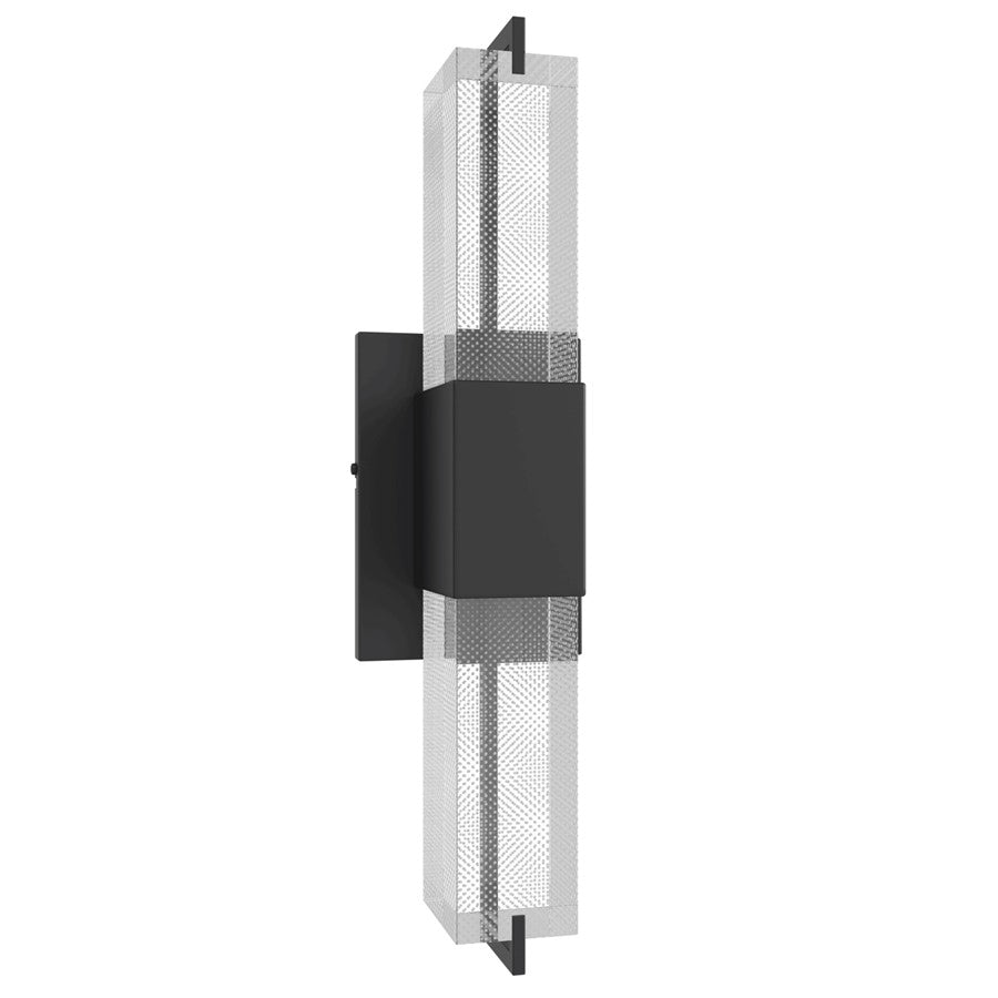Avenue Original Glacier LED 17" Wall Sconce, Black/Snow Crystal