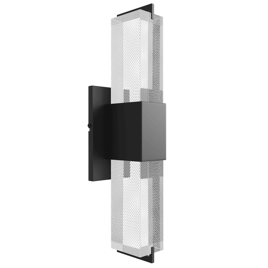 Avenue Original Glacier LED 17" Wall Sconce, Black/Snow Crystal