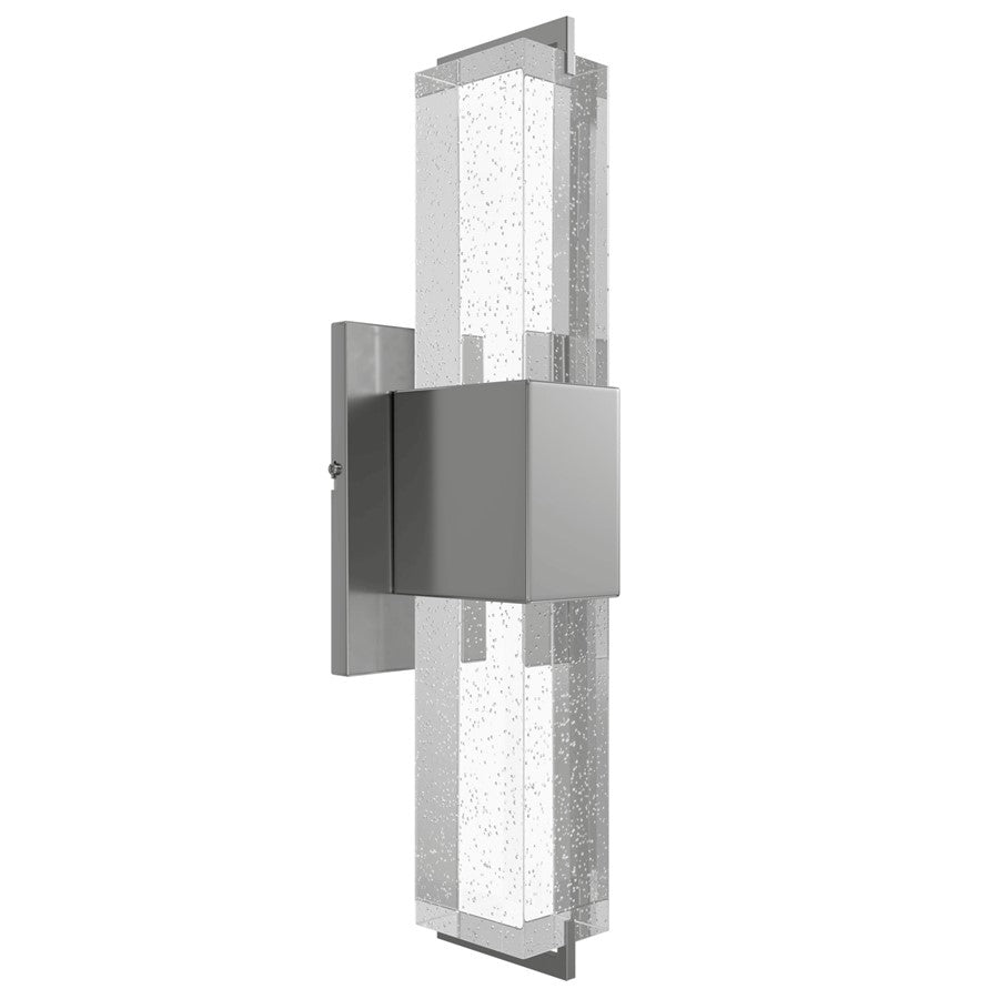 Avenue Original Glacier LED 17" Wall Sconce, Nickel/Bubbled Crystal