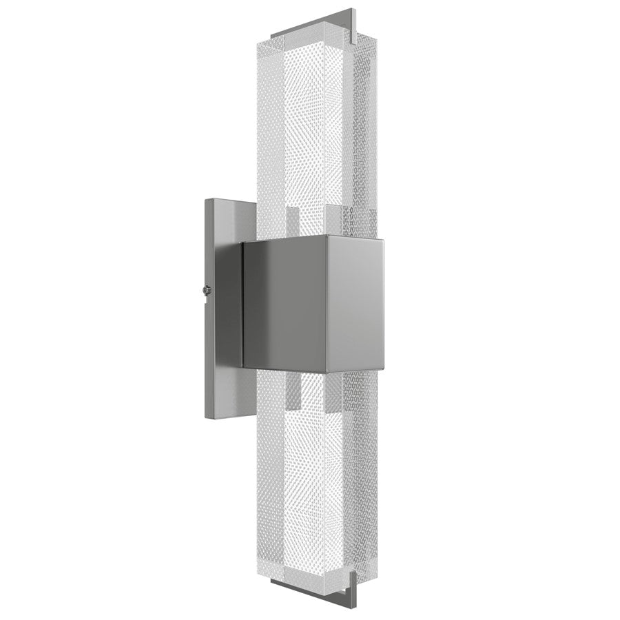 Avenue Original Glacier LED 17" Wall Sconce, Nickel/Snow Crystal